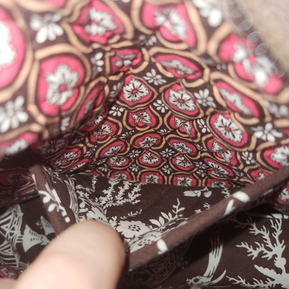 Vera Bradley Brown and Cream Floral Tote Bag - Picture 7 of 16